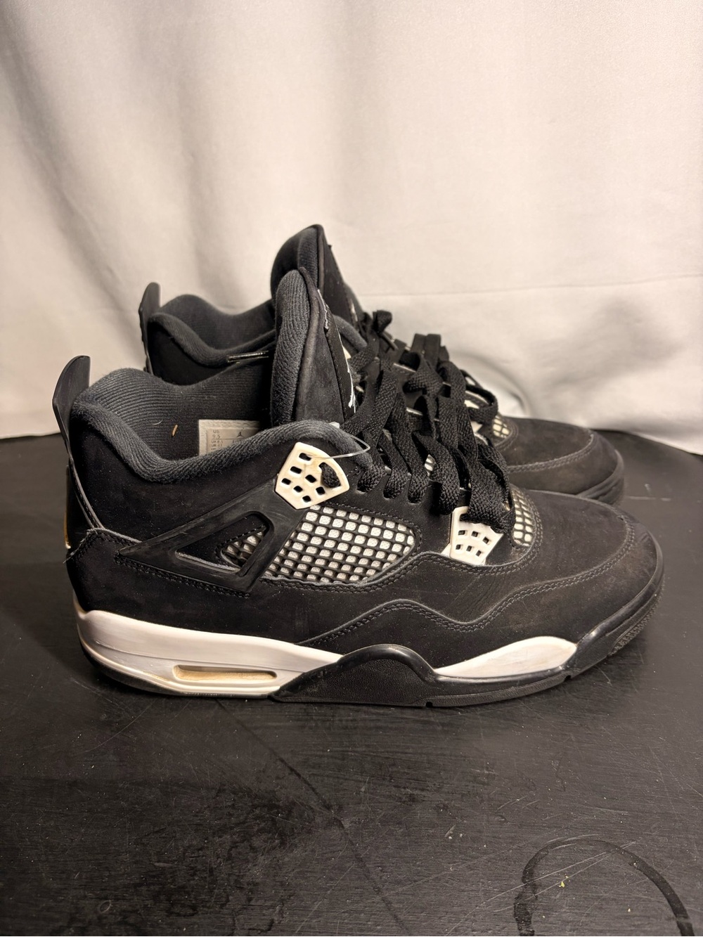 Jordan 4 Black & White Retro High-Top Athletic Sneakers